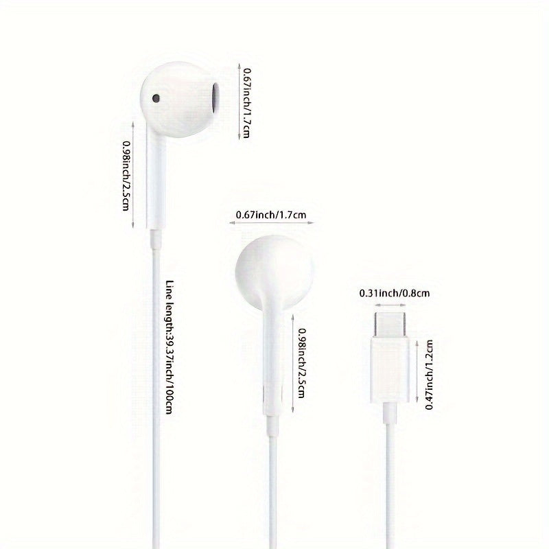 Para iPhone 15 Para auriculares de música con cable tipo C