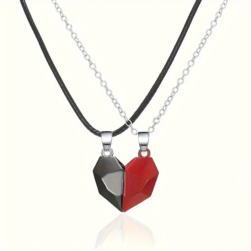 2 piezas de collar con colgante de corazón a juego creativo para pareja/mejor amiga, regalos del día de San Valentín