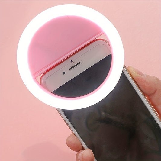 Anillo de luz LED para selfies de buena calidad, lámpara de anillo recargable con batería para teléfono inteligente, computadora, maquillaje, luz blanca cálida