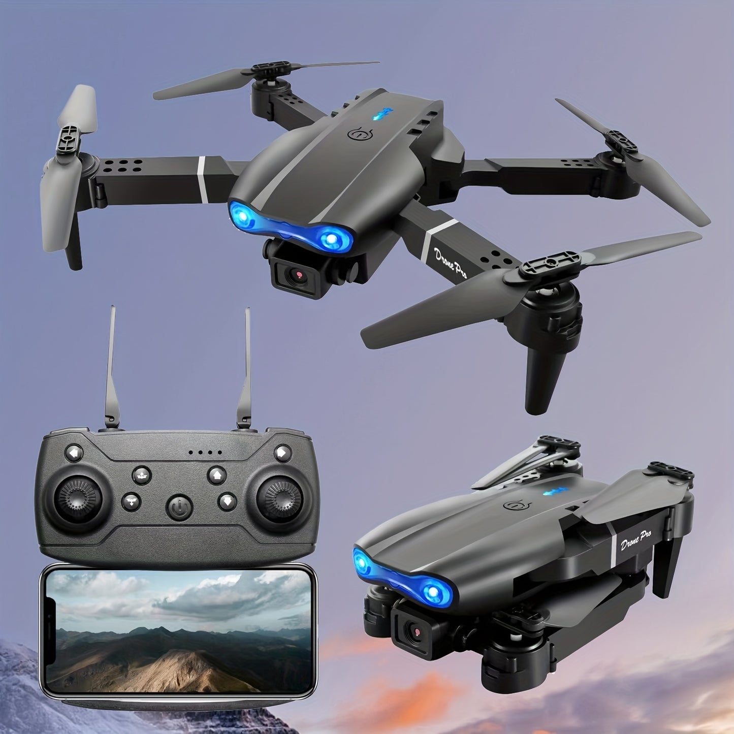 Nuevo dron RC profesional E99 K3, cuadricóptero RC plegable con cámara dual, juguete con control remoto y retención de altura, regalo de vacaciones, avión no tripulado económico para interiores y exteriores