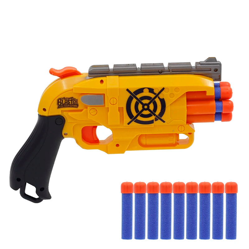 Nuevo modelo, manual, revólver de 6 disparos, pistola de balas blandas, juego para pistolas de juguete Nerf, pistola de dardos, juguetes para niños