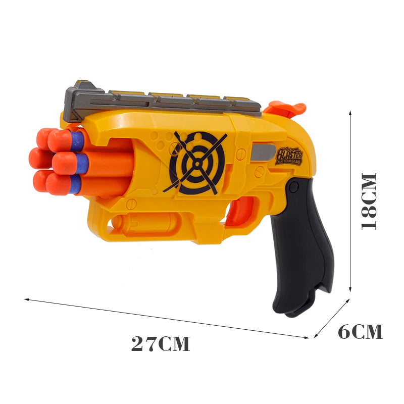 Nuevo modelo, manual, revólver de 6 disparos, pistola de balas blandas, juego para pistolas de juguete Nerf, pistola de dardos, juguetes para niños