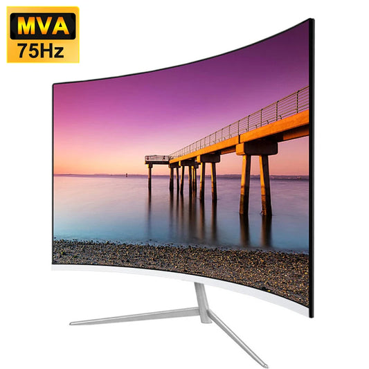 Monitor curvo para juegos de 24/27 pulgadas, 75 Hz, MVA, FHD, 1080P, pantalla de computadora, 2800R, HDMI/VGA, DCR, protección ocular, VESA 100*100, respuesta de 2 ms