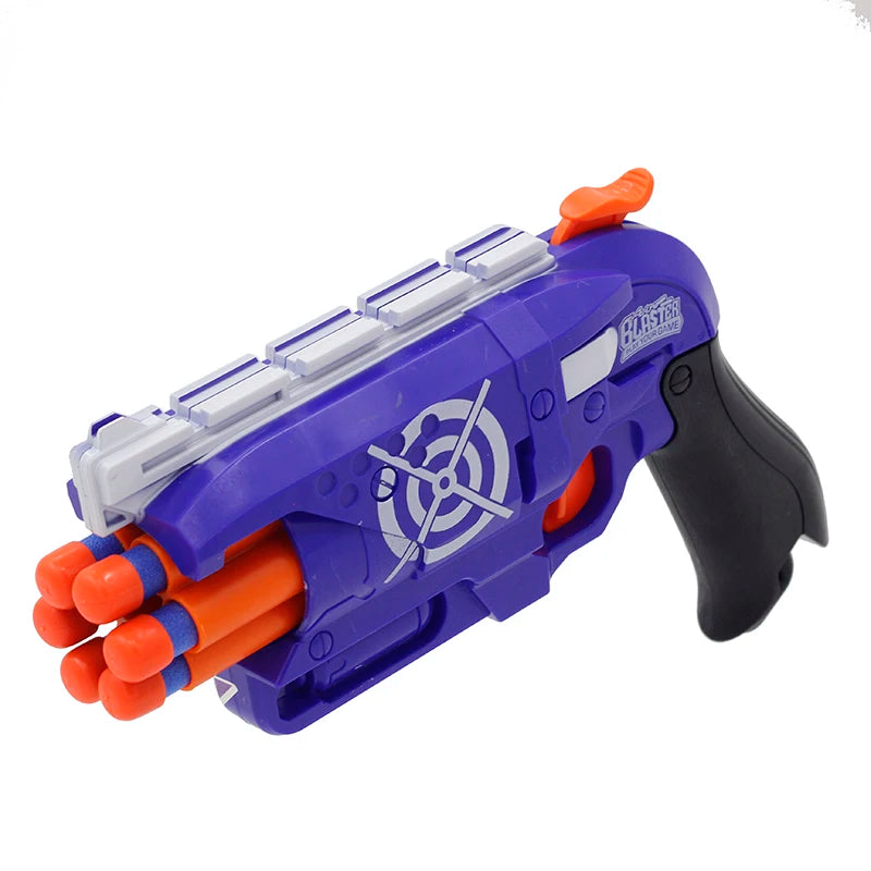 Nuevo modelo, manual, revólver de 6 disparos, pistola de balas blandas, juego para pistolas de juguete Nerf, pistola de dardos, juguetes para niños