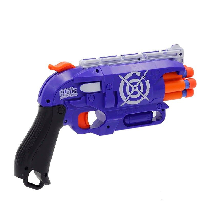 Nuevo modelo, manual, revólver de 6 disparos, pistola de balas blandas, juego para pistolas de juguete Nerf, pistola de dardos, juguetes para niños