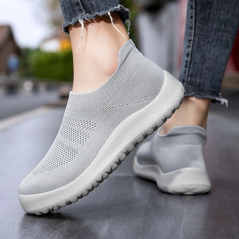 Zapatillas de deporte de moda para mujer, zapatillas de plataforma sin cordones, zapatillas para caminar para mujer, zapatos vulcanizados de talla grande para mujer, tenis femeninos