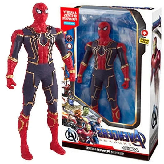 Figuras de acción de Marvel Anime de 17 cm para niños, Spiderman, Hulk, Iron Man, juguete de dibujos animados para niños, regalo de Navidad, muñeca luminosa, pasatiempos