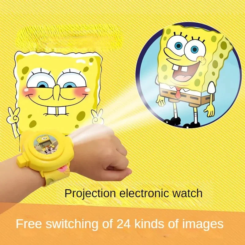 Bob Esponja - Reloj digital de proyección para niños, diseño de dibujos animados de anime, juguete creativo, regalo de cumpleaños