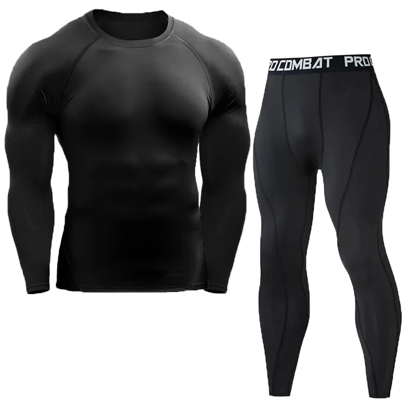 Conjunto de compresión para hombre, ropa deportiva para hombre, trajes de fitness para gimnasio, entrenamiento, jogging, mallas deportivas, ropa protectora, chándal para correr para hombre