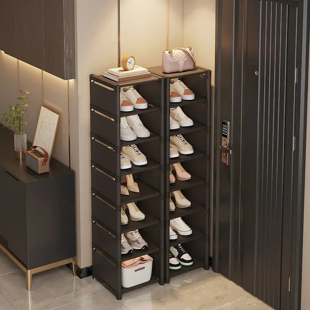 Organizador de zapatos de múltiples capas, organizador de zapatos, estante para ahorrar espacio para pared, estante apilable, armario de ahorro ajustable