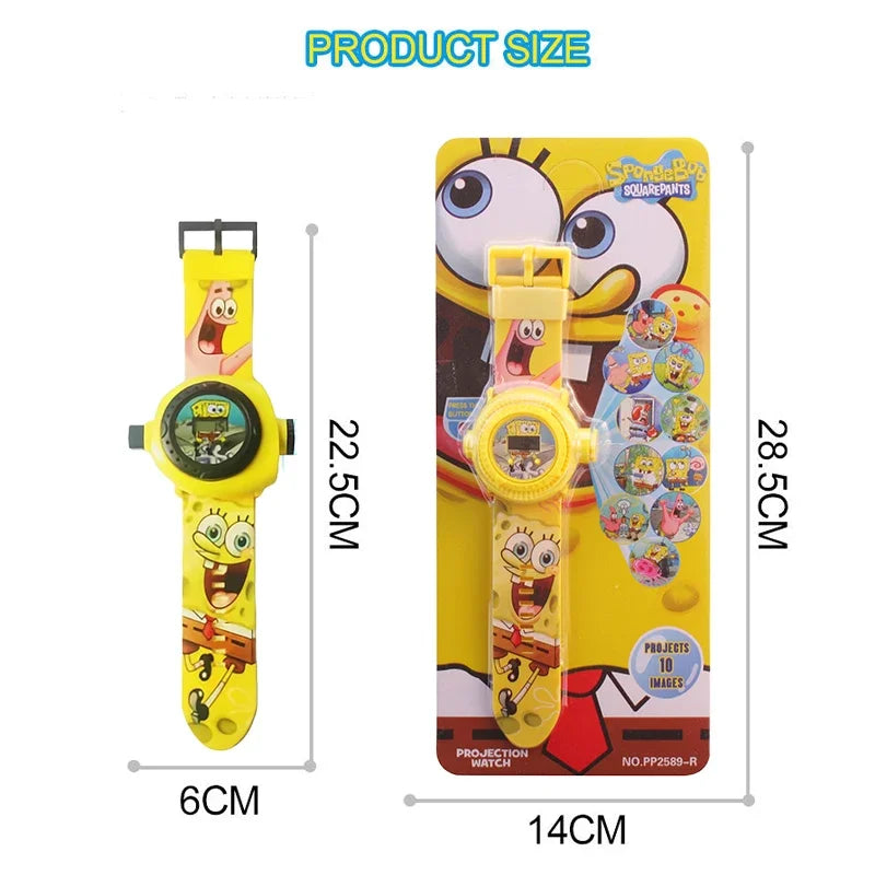 Bob Esponja - Reloj digital de proyección para niños, diseño de dibujos animados de anime, juguete creativo, regalo de cumpleaños