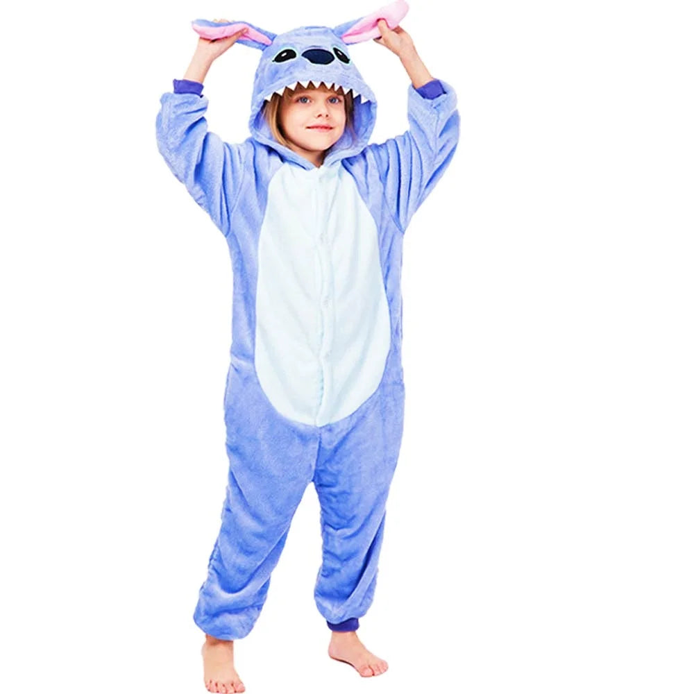 Disfraces de cosplay de Stitch Anime, mono de dibujos animados de animales para niños, pijamas con capucha para Halloween, Navidad, niñas y niños