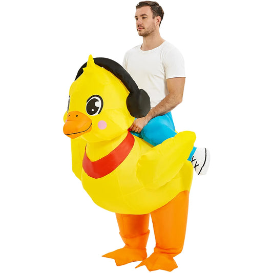 Disfraz inflable para adultos, divertido disfraz inflable de pato y pollo para Halloween, carnaval, disfraz de mascota de animal para hombres y mujeres