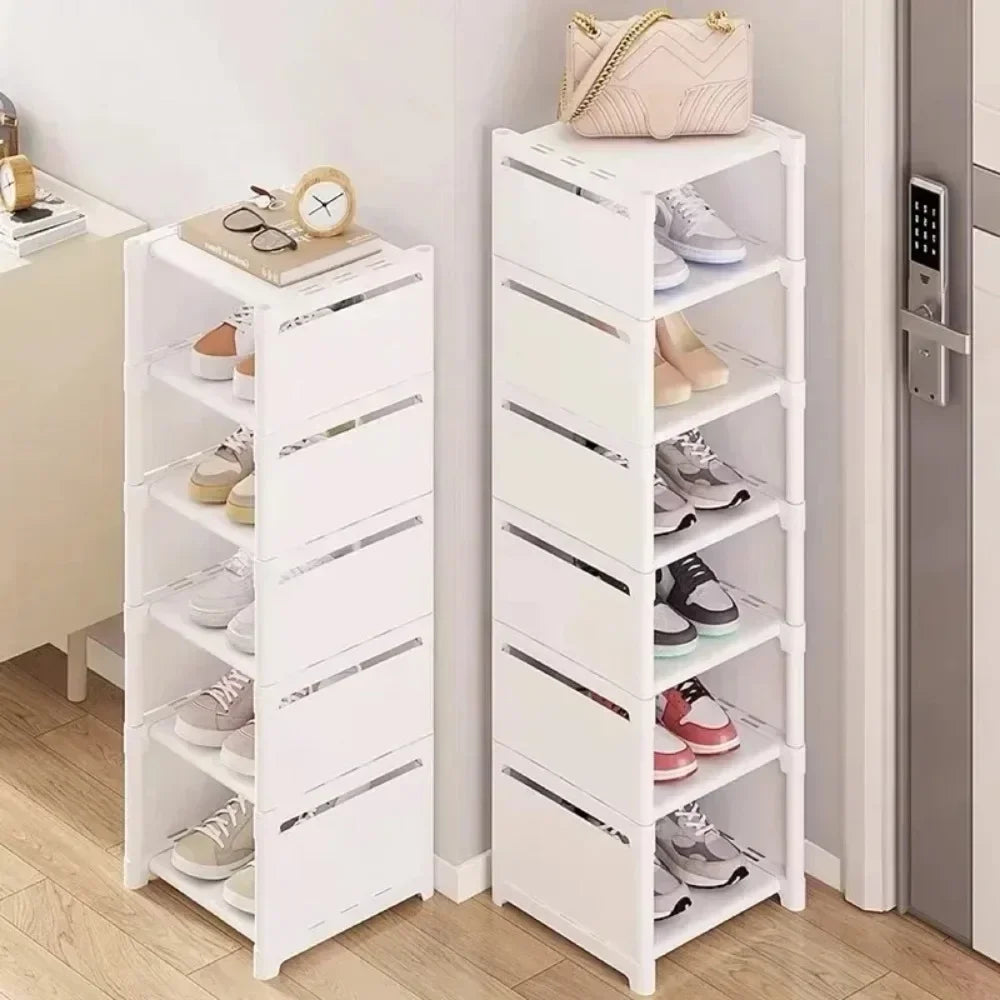 Organizador de zapatos de múltiples capas, organizador de zapatos, estante para ahorrar espacio para pared, estante apilable, gabinete de ahorro ajustable