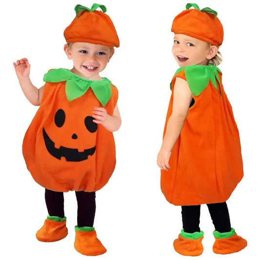 Disfraz de calabaza de Halloween para niños, sombrero de cosplay para bebés, niñas y niños, ropa de actuación escénica para fiestas navideñas, traje, regalos