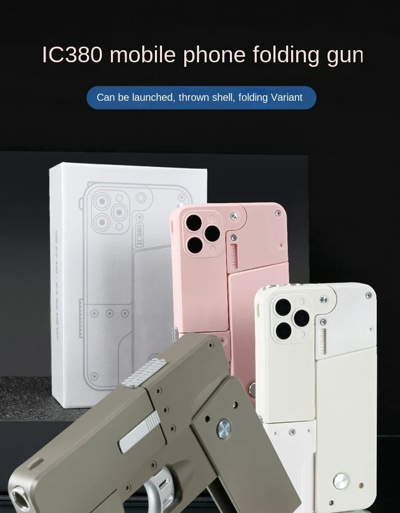 Nuevo teléfono móvil plegable Apple, pistola de balas blandas, juguete de imitación para niños, pistola Nerf, pistolas de juguete, pistola falsa, juguete divertido de regalo