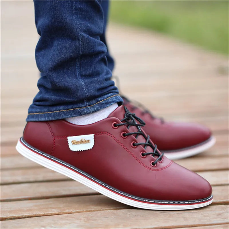 Zapatos casuales de negocios de cuero  para hombre, zapatillas transpirables para exteriores, mocasines de moda para hombre, calzado para caminar, tenis femeninos