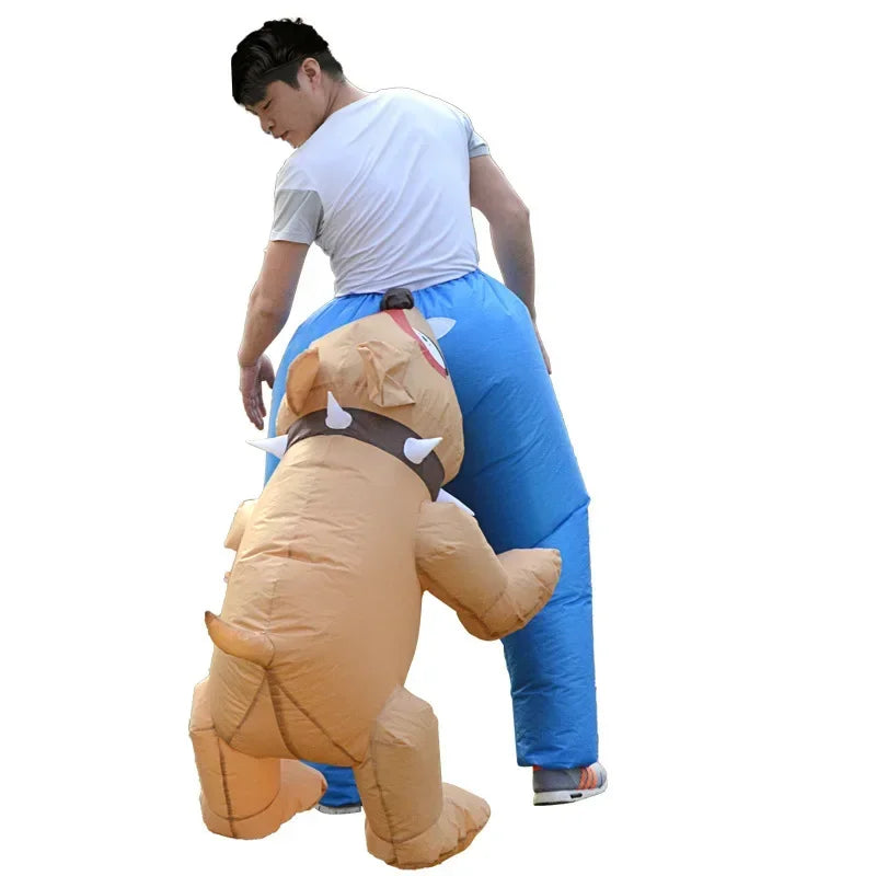 Nuevo disfraz inflable de perro que muerde el trasero, juguete divertido para Navidad y Halloween, ropa para exteriores llamativa para regalos de adultos