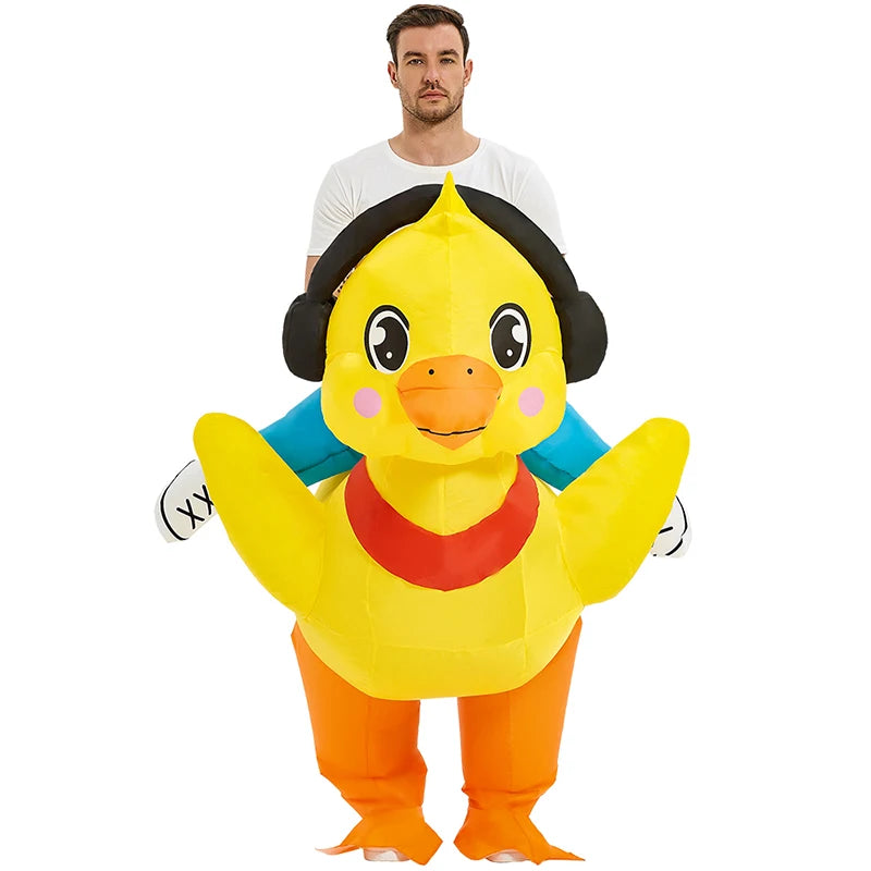 Disfraz inflable para adultos, divertido disfraz inflable de pato y pollo para Halloween, carnaval, disfraz de mascota de animal para hombres y mujeres