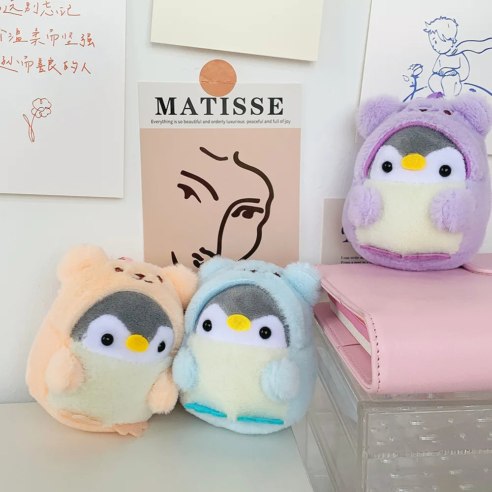 Lindo llavero de muñeco de peluche de pingüino, animal de dibujos animados, pingüino de peluche, llavero de coche para niña kawaii, colgante para pareja, regalos para niños