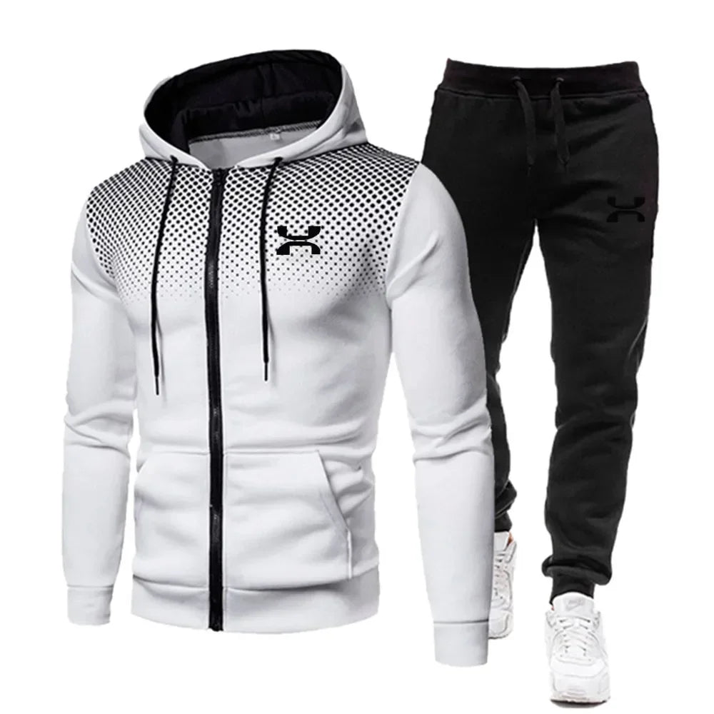 Conjunto de ropa deportiva de moda con capucha para hombre + pantalones largos, ropa deportiva para gimnasio, 2 piezas, ropa para correr de invierno, nuevo