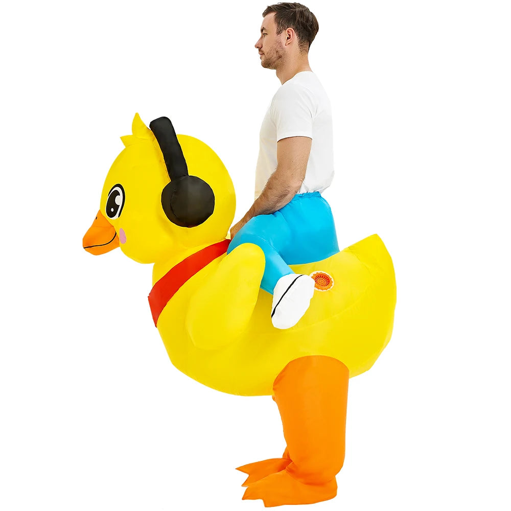 Disfraz inflable para adultos, divertido disfraz inflable de pato y pollo para Halloween, carnaval, disfraz de mascota de animal para hombres y mujeres