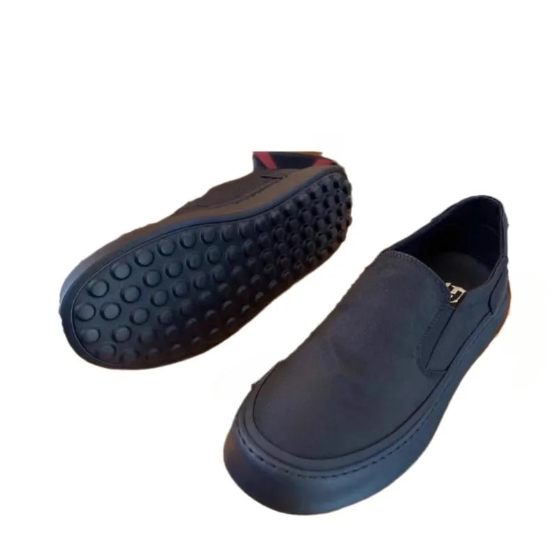 Zapatos de lona para hombre, mocasines negros, zapatos casuales para hombre, zapatos planos cómodos para caminar para hombre, mocasines suaves antideslizantes, calzado