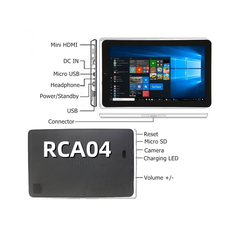 Tablet PC NX16A con doble cámara, WIFI, 5000 mAh, cuatro núcleos, pantalla IPS de 1280 x 800, procesador X5-Z8350 de 10,1 pulgadas y Windows 10