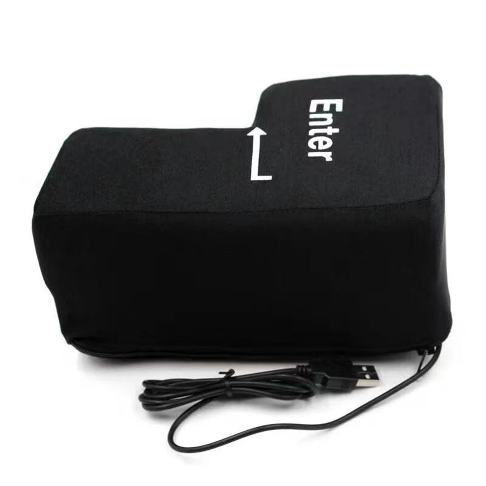 Almohada de ventilación con tecla de entrada USB, botón de computadora suave, tecla de retorno para oficinas, almohada de descompresión, juguete para aliviar el estrés, botón enorme de entrada