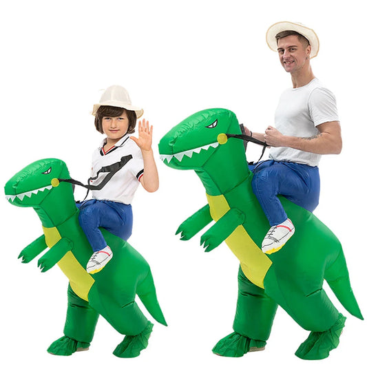 Disfraz inflable de dinosaurio para montar, disfraz divertido de dinosaurio para niñas, niños y adultos, Purim, Halloween