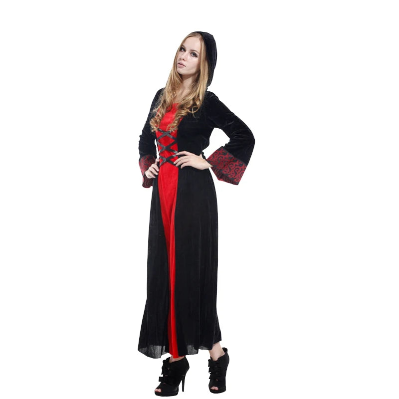 Disfraz de Halloween para mujer adulta, vestido de reina, bruja, Pascua, vampiro, novia, bruja de la muerte, disfraces de cosplay, vestidos de corte retro