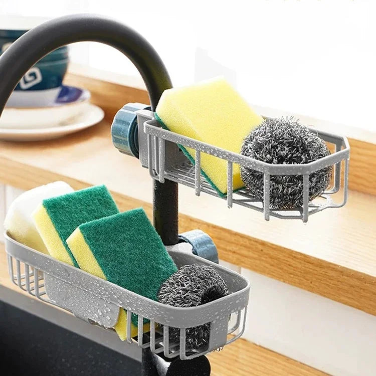 Adjustable Kitchen Sink Drain Rack Sponge Storage Faucet Holder Soap Drainer Shelf Basket Organizer Bathroom Accessories Hanger