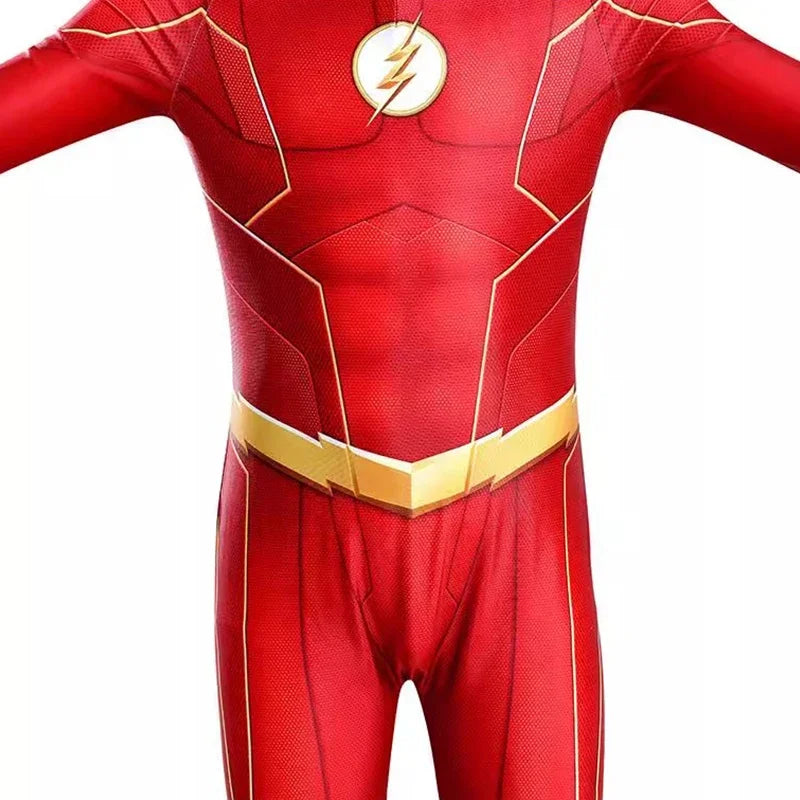 Disfraz de Flash Man para niños, mono de superhéroe para Halloween, mono de cosplay de Flash Man, capa para fiesta de carnaval, disfraces para niños y niñas