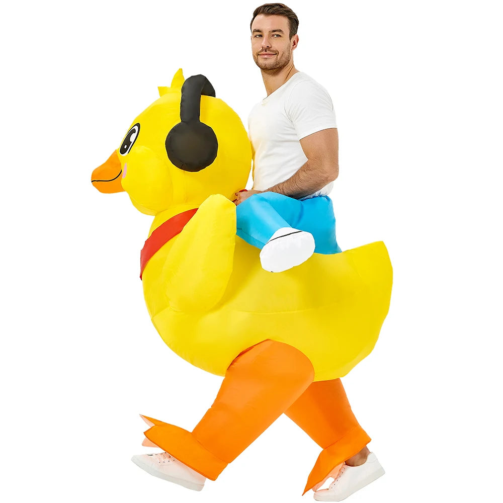 Disfraz inflable para adultos, divertido disfraz inflable de pato y pollo para Halloween, carnaval, disfraz de mascota de animal para hombres y mujeres