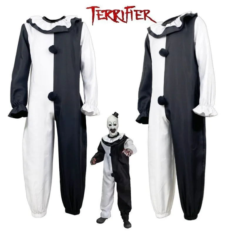 Arte El Payaso Disfraces de Halloween Cosplay Película Terror Arte El Payaso Mono Disfraces Máscara Unisex Fiesta Vestir Accesorios