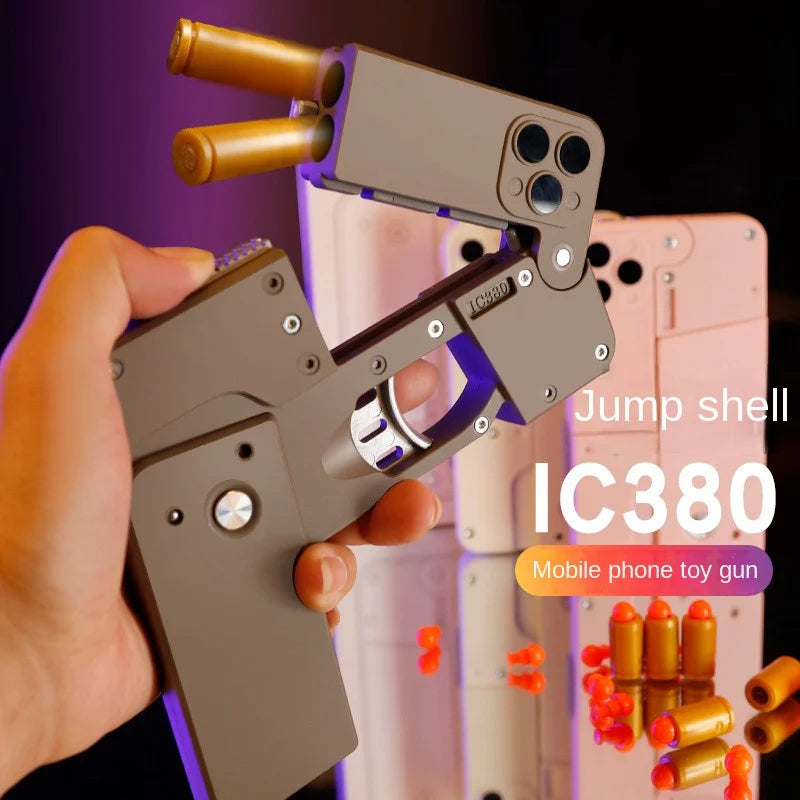 Nuevo teléfono móvil plegable Apple, pistola de balas blandas, juguete de imitación para niños, pistola Nerf, pistolas de juguete, pistola falsa, juguete divertido de regalo