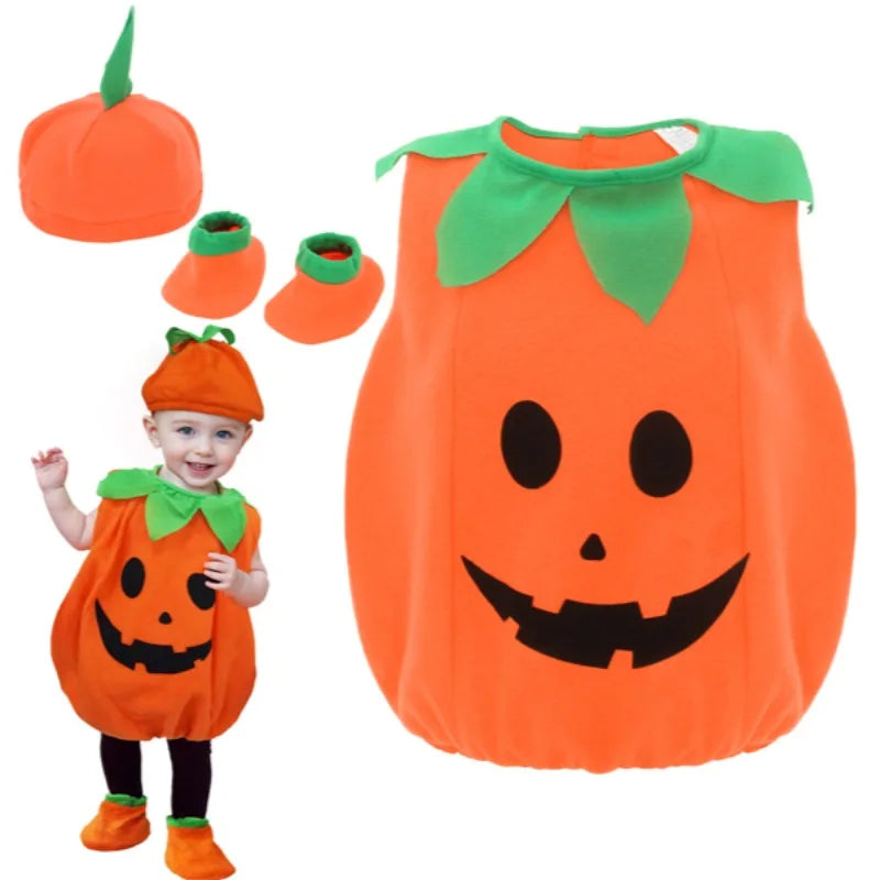 Disfraz de calabaza de Halloween para niños, sombrero de cosplay para bebés, niñas y niños, ropa de actuación escénica para fiestas navideñas, traje, regalos