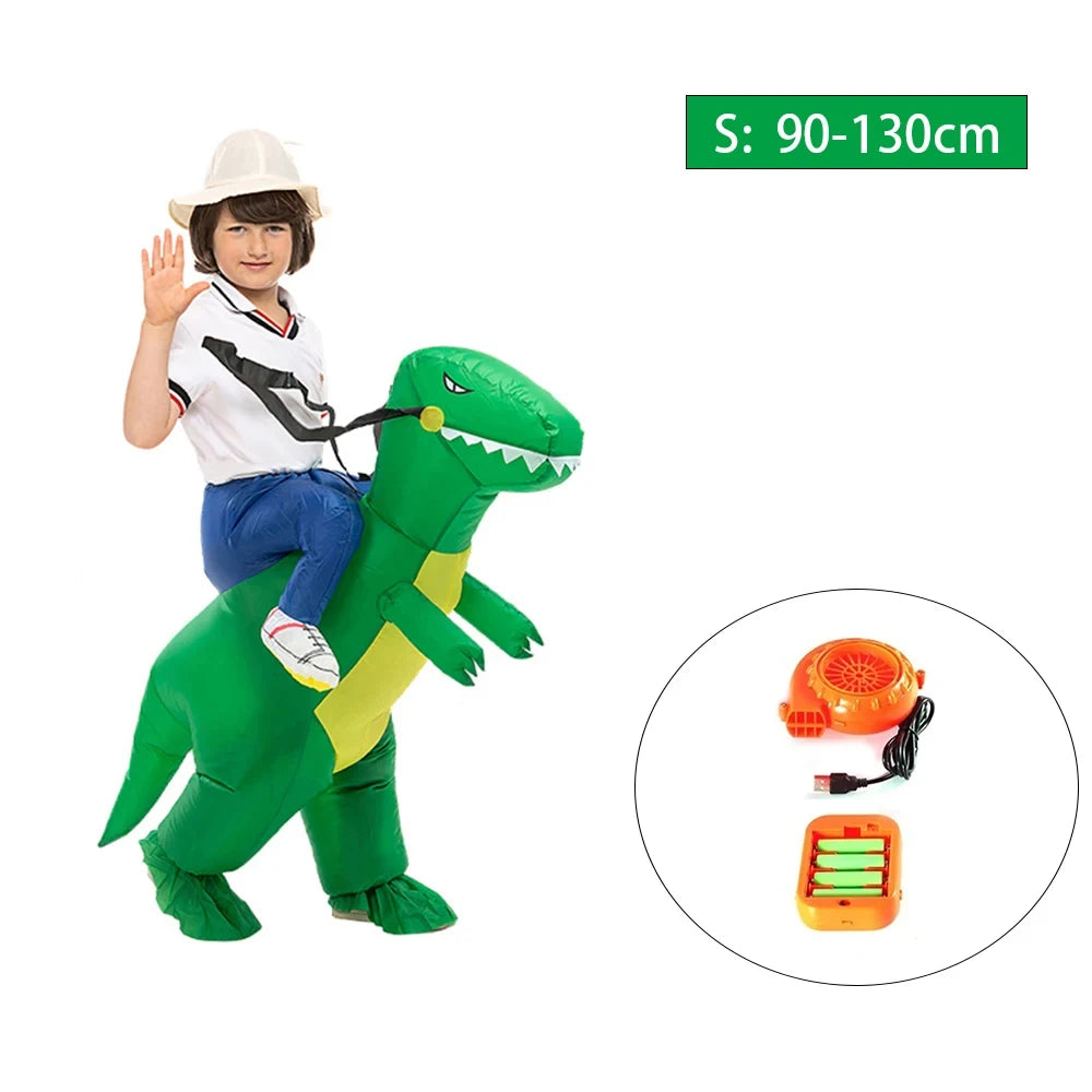 Disfraz inflable de dinosaurio para montar, disfraz divertido de dinosaurio para niñas, niños y adultos, Purim, Halloween