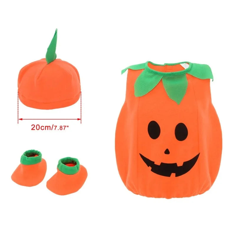 Disfraz de calabaza de Halloween para niños, sombrero de cosplay para bebés, niñas y niños, ropa de actuación escénica para fiestas navideñas, traje, regalos