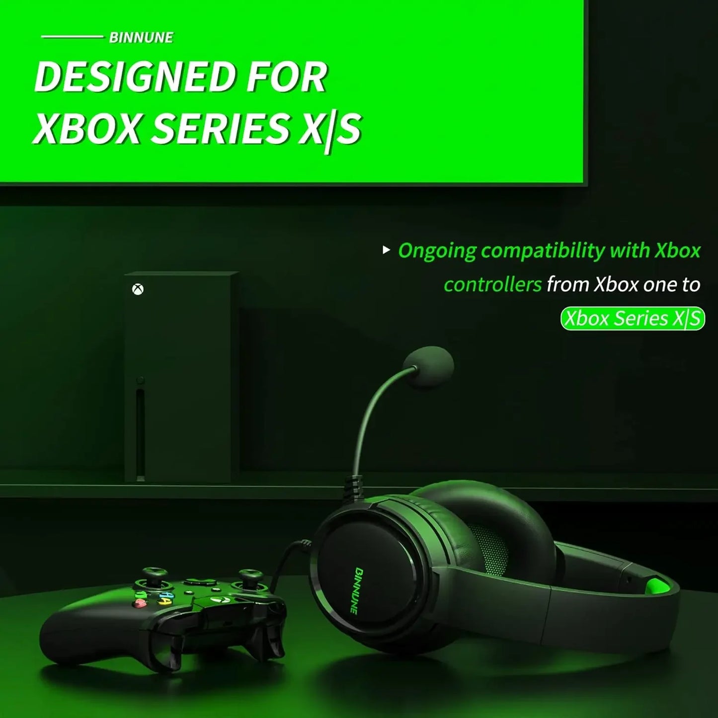 Auriculares para juegos BG02 con micrófono para Xbox Series X|S, Xbox One, PS4, PS5, PC, Switch, auriculares con cable para jugadores