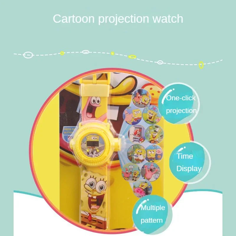 Bob Esponja - Reloj digital de proyección para niños, diseño de dibujos animados de anime, juguete creativo, regalo de cumpleaños