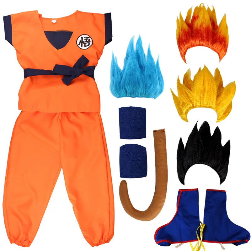 Disfraz de Goku de Halloween para niños, disfraz de tortuga para hombre, disfraz de anime para fiesta de actuación, disfraz de Demon Slayer