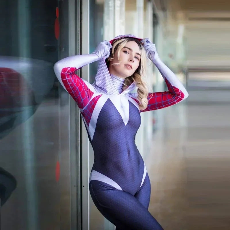 Disfraz de Spiderman de anime para adultos, pareja de superhéroes, Spider Gwen, Miles Morales, Cosplay, mono de Spiderman, disfraces de Carnaval de Halloween