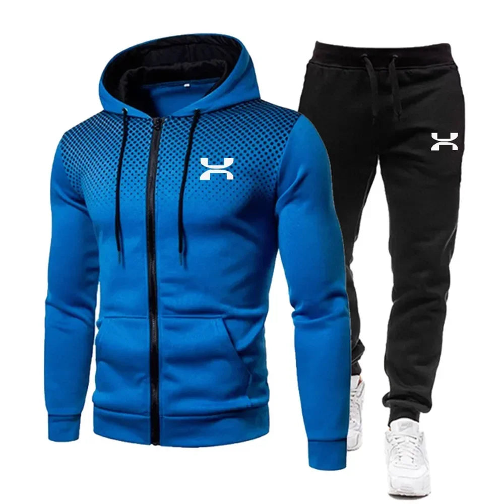 Conjunto de ropa deportiva de moda con capucha para hombre + pantalones largos, ropa deportiva para gimnasio, 2 piezas, ropa para correr de invierno, nuevo