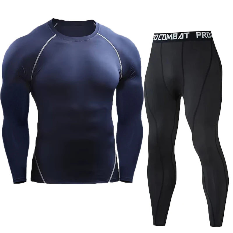 Conjunto de compresión para hombre, ropa deportiva para hombre, trajes de fitness para gimnasio, entrenamiento, jogging, mallas deportivas, ropa protectora, chándal para correr para hombre