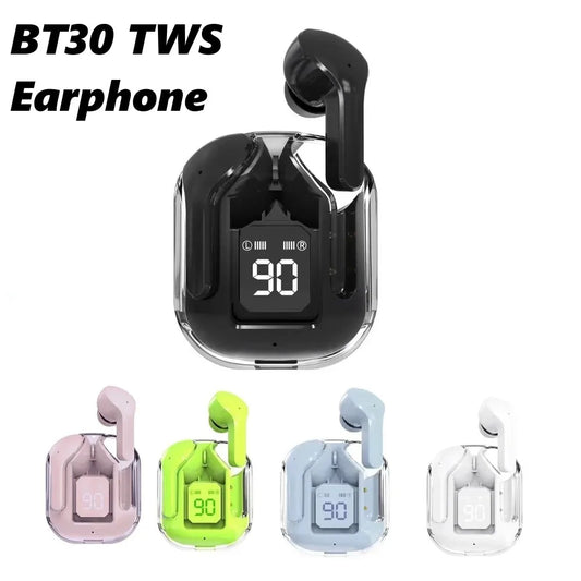 Auriculares inalámbricos TWS BT30 Auriculares Bluetooth 5.1 Auriculares deportivos ENC Auriculares con sonido estéreo con pantalla digital LED bt30