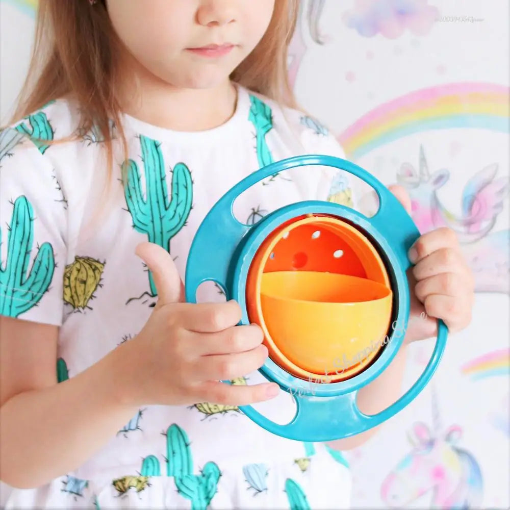 Cuenco universal para niños, diseño práctico, con equilibrio giratorio, novedoso, con forma de paraguas, giratorio 360 grados, a prueba de derrames, platos de alimentación sólidos