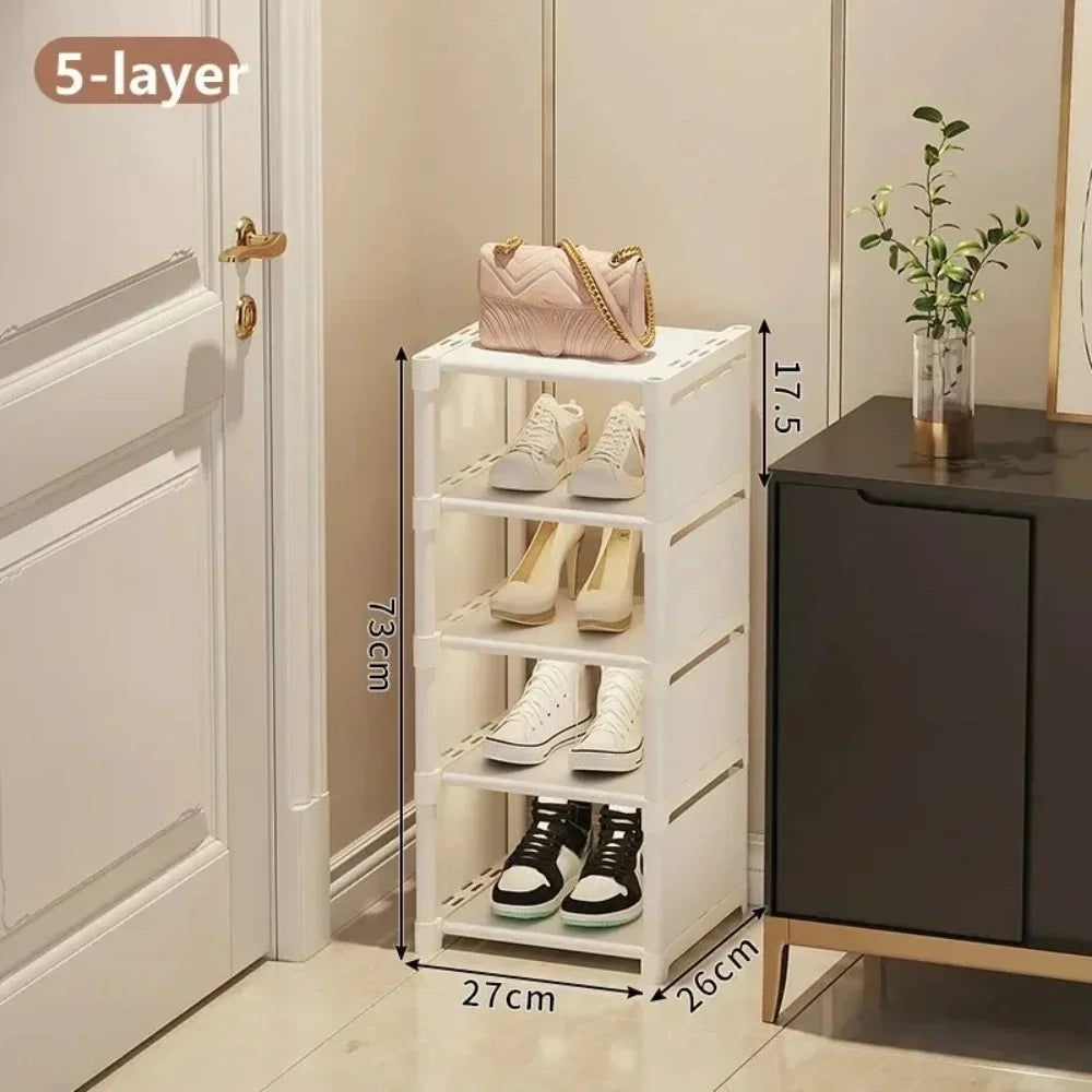 Organizador de zapatos de múltiples capas, organizador de zapatos, estante para ahorrar espacio para pared, estante apilable, gabinete de ahorro ajustable