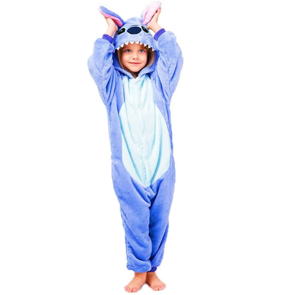 Disfraces de cosplay de Stitch Anime, mono de dibujos animados de animales para niños, pijamas con capucha para Halloween, Navidad, niñas y niños