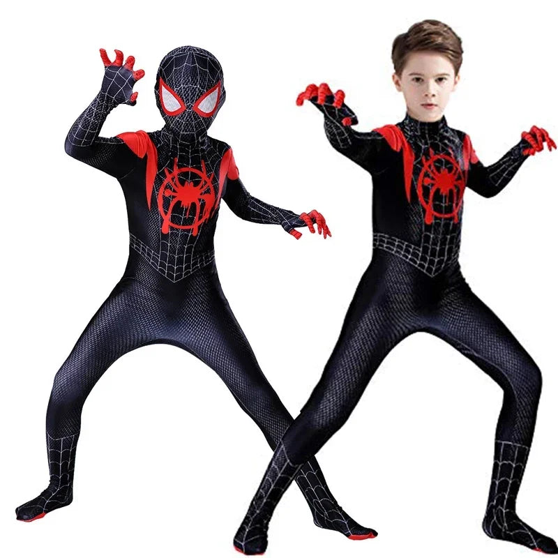 Nuevo disfraz de cosplay, mono Zentai de Halloween, conjunto de mono de superhéroe Peter Parker para niños